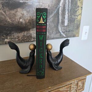 Black and Gold Circus Seals Bookends